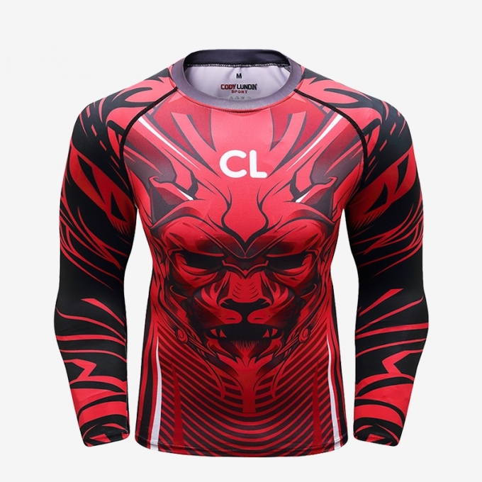 Áo bó tay dài Rashguard tập luyện BJJ MMA 049