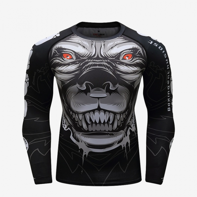 Áo bó tay dài Rashguard tập luyện BJJ MMA 049