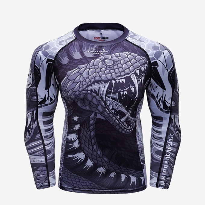 Áo bó tay dài Rashguard tập luyện BJJ MMA 049