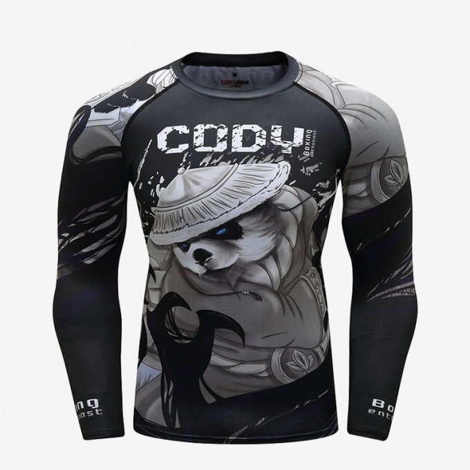 Áo bó tay dài Rashguard tập luyện BJJ MMA 049