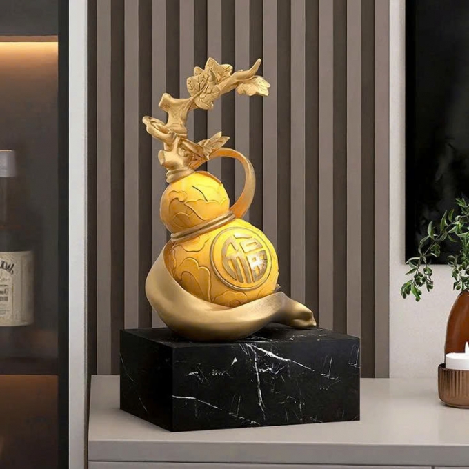 Bình hồ lô decor trang trí để bàn phong cách Trung Hoa 015