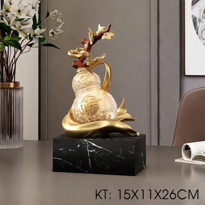 Bình hồ lô decor trang trí để bàn phong cách Trung Hoa 015