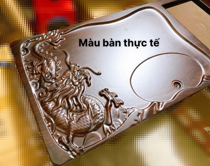 Bộ bàn trà gỗ điện đa năng rồng phong thủy kt 90x44x6cm 0095