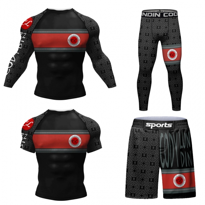 Bộ đồ bó quần áo Rashguard BJJ MMA bơi lội cao cấp 052