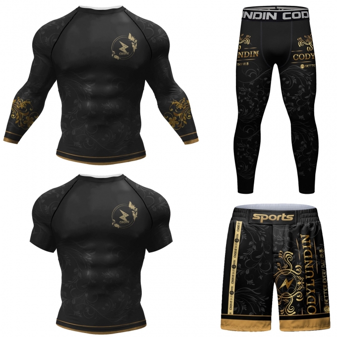 Bộ đồ bó quần áo Rashguard BJJ MMA bơi lội cao cấp 052