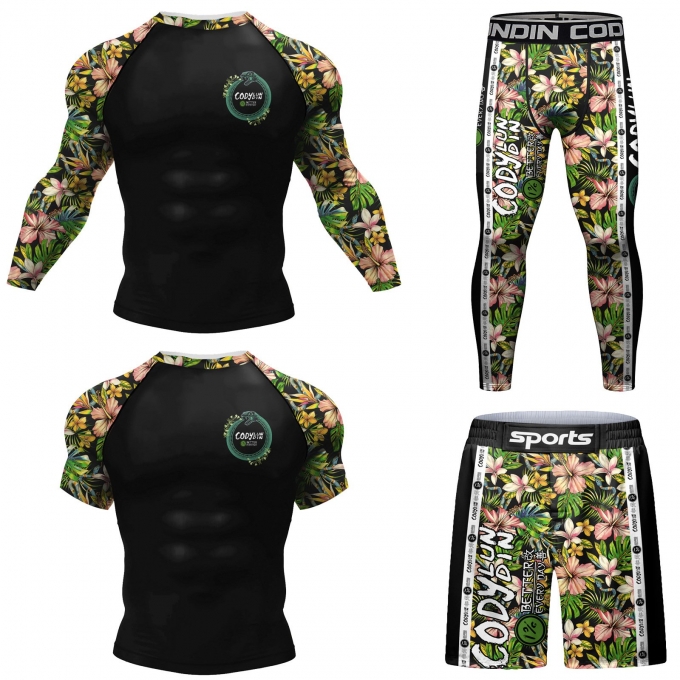 Bộ đồ bó quần áo Rashguard BJJ MMA bơi lội cao cấp 052