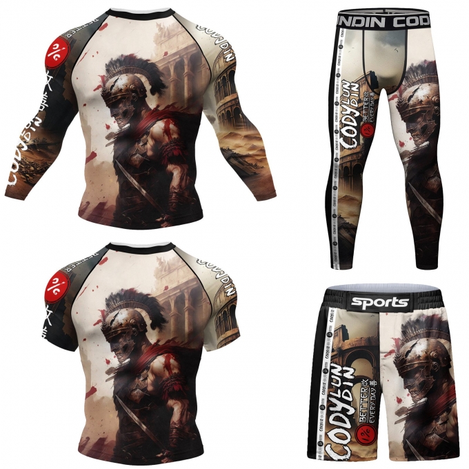 Bộ đồ bó quần áo Rashguard BJJ MMA bơi lội cao cấp 052