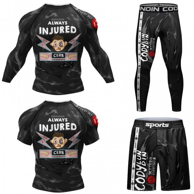 Bộ đồ bó quần áo Rashguard BJJ MMA bơi lội cao cấp 052