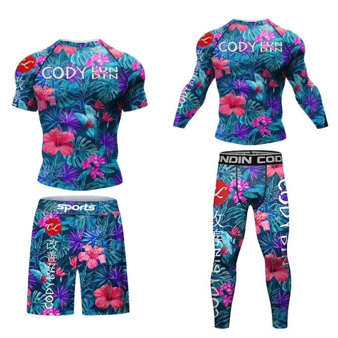 Bộ quần áo Rashguard tập luyện BJJ MMA bơi lội cao cấp 053