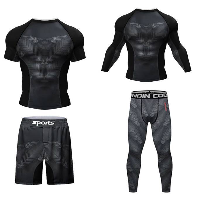 Bộ quần áo Rashguard tập luyện BJJ MMA bơi lội cao cấp 053