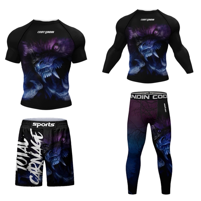 Bộ quần áo Rashguard tập luyện BJJ MMA bơi lội cao cấp 053