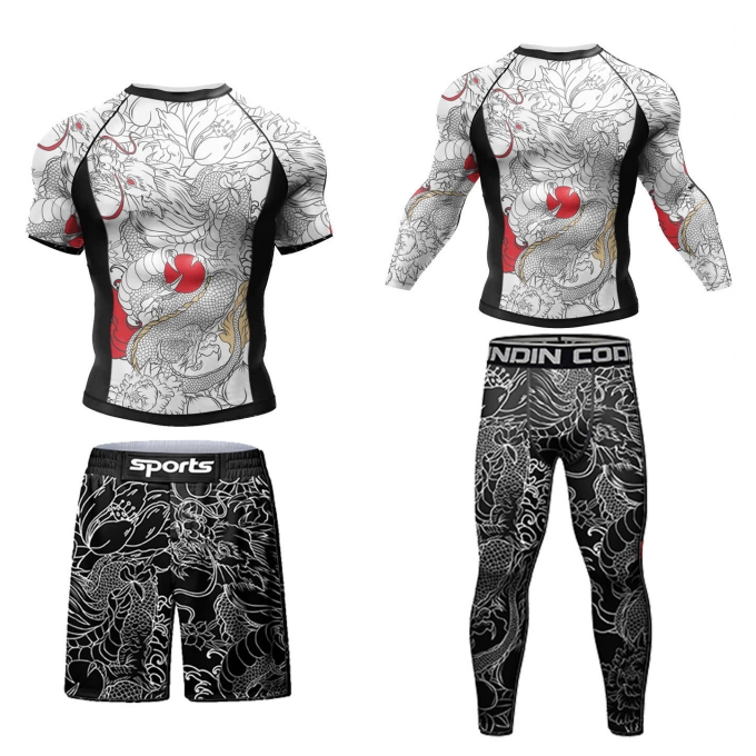 Bộ quần áo Rashguard tập luyện BJJ MMA bơi lội cao cấp 053