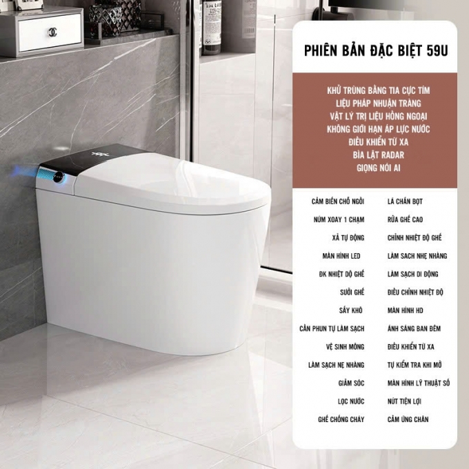 Bồn cầu mini thông minh cảm ứng 58cm 045