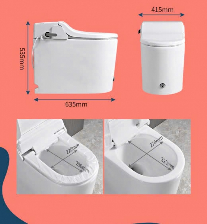 Bồn cầu thông minh cảm ứng hoàn toàn tự động cao cấp 043