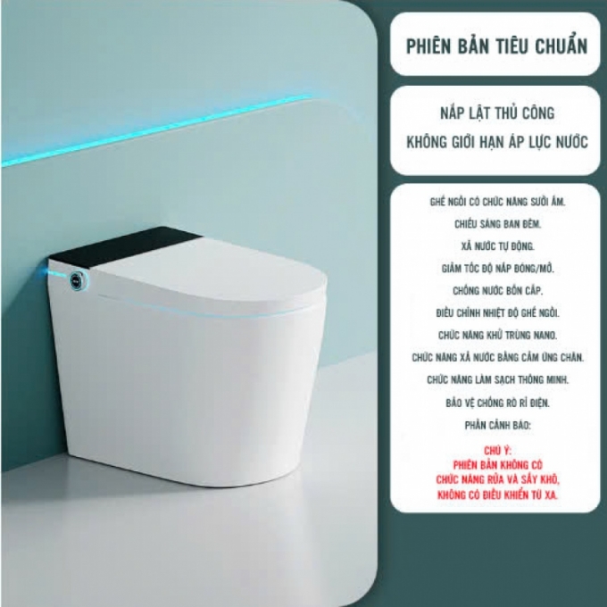 Bồn cầu thông minh cảm ứng mini 58cm hoàn toàn tự động 048