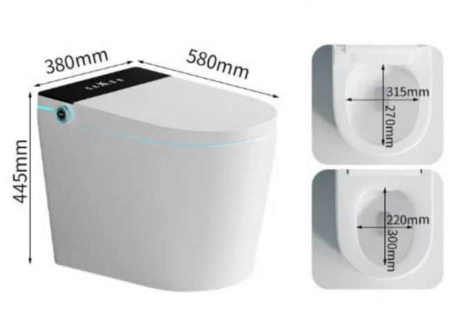 Bồn cầu thông minh cảm ứng mini 58cm hoàn toàn tự động 048