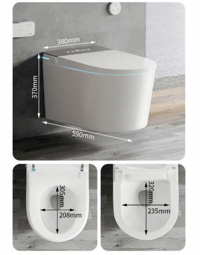 Bồn cầu treo tường thông minh tự động điều khiển bằng giọng nói 032