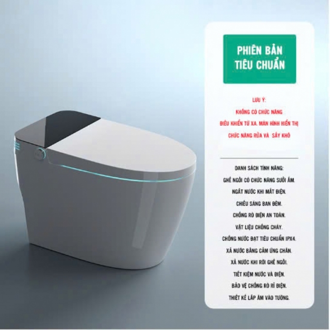 Bồn cầu tự động thông minh bảo vệ rò rỉ 029