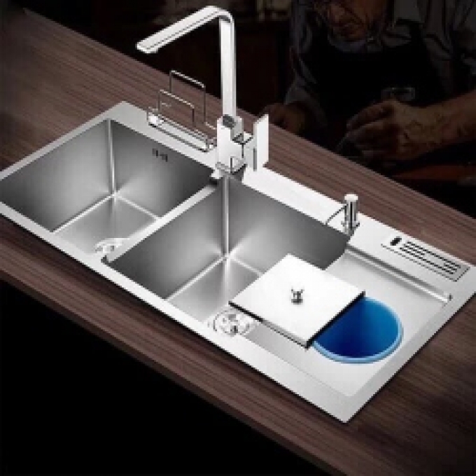 Chậu rửa chén bát inox 1 ngăn tiện lợi 006