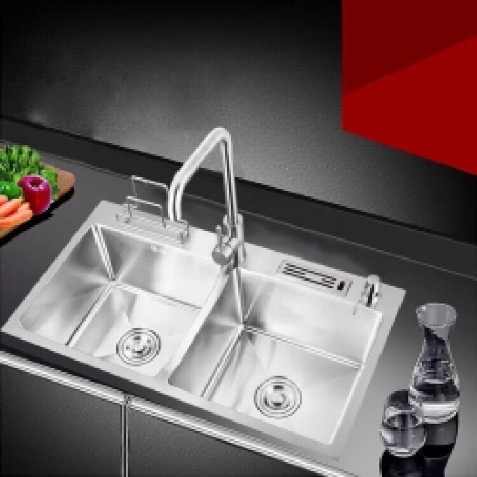 Chậu rửa chén inox 2 hộc cao cấp 002