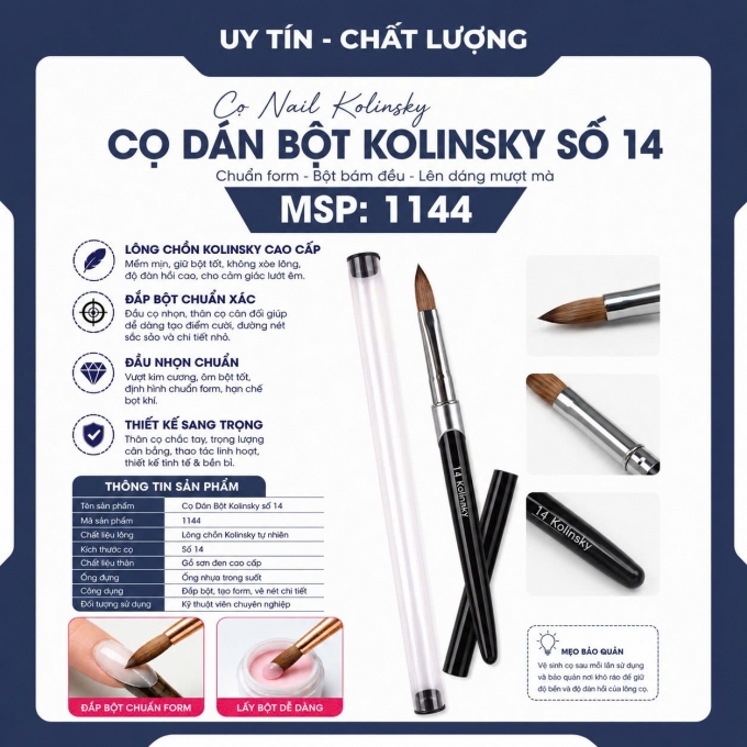 Cọ đắp bột lông chồn số 14 Kolinsky chính hãng cao cấp 1144
