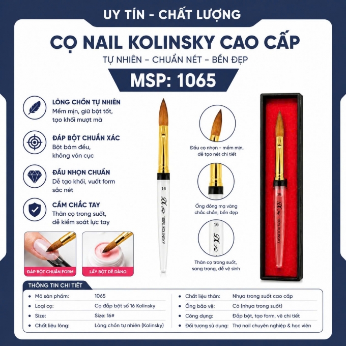 Cọ đắp bột lông chồn số 16 Kolinsky chính hãng 1065