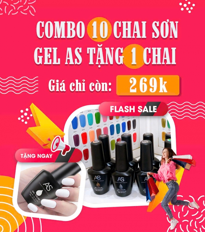 Combo mua 10 chai sơn gel AS tặng 1 chai