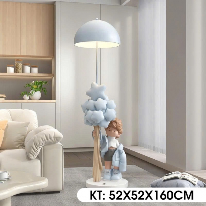 Đèn sàn cậu bé hoạt hình decor trang trí kết hợp bluetooth giọng nói thông minh 019