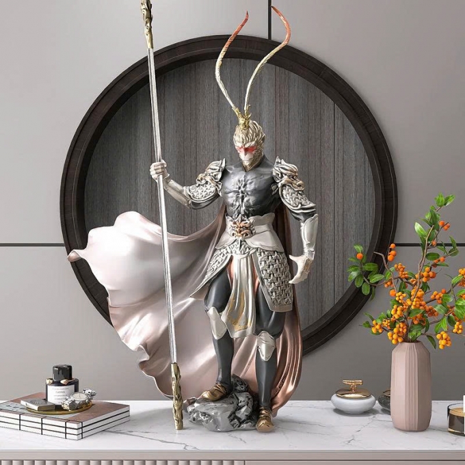Đồ decor trang trí tượng Tôn Ngộ Không chiến đấu cao cấp 003