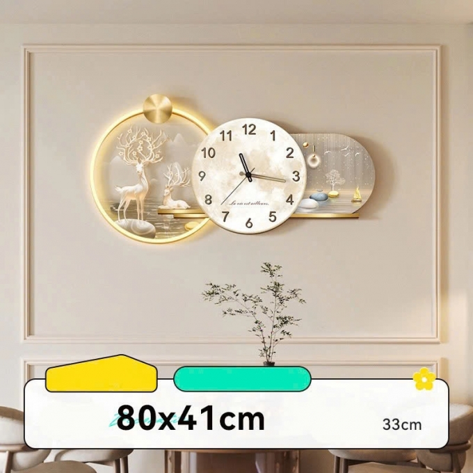 Đồng hồ treo tường có đèn led phong cách châu Âu DH365