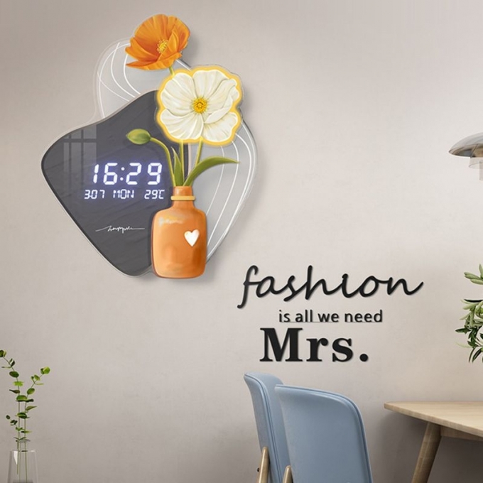 Đồng hồ treo tường điện tử trang trí phòng khách DH368