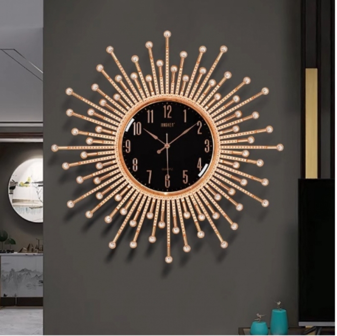 Đồng hồ treo tường khảm đá pha lê sang trọng DH371