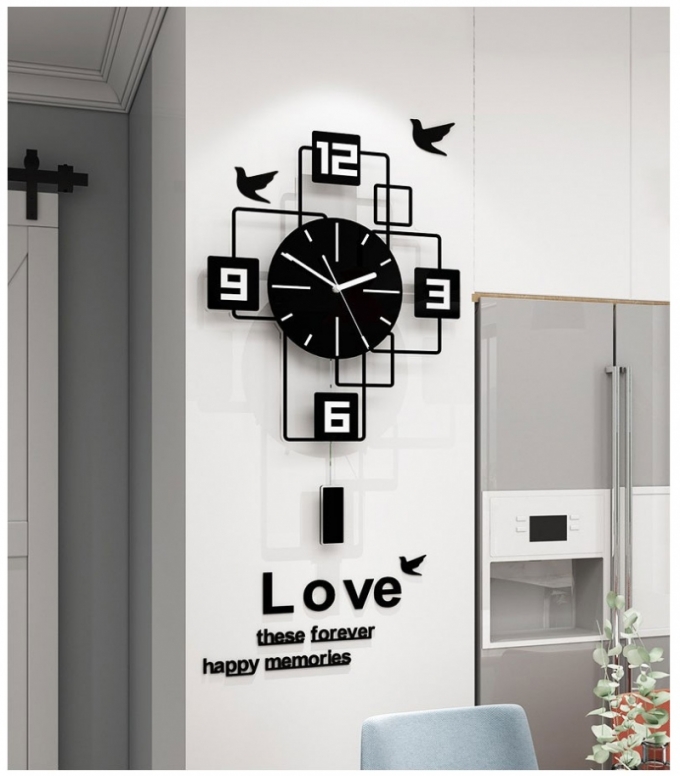 Đồng hồ treo tường trang trí phòng khách cao cấp DH367
