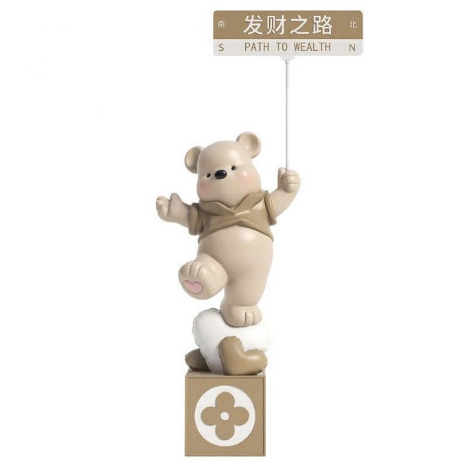 Gấu decor trang trí có bluetooth chào mừng trước cửa hàng quán 008