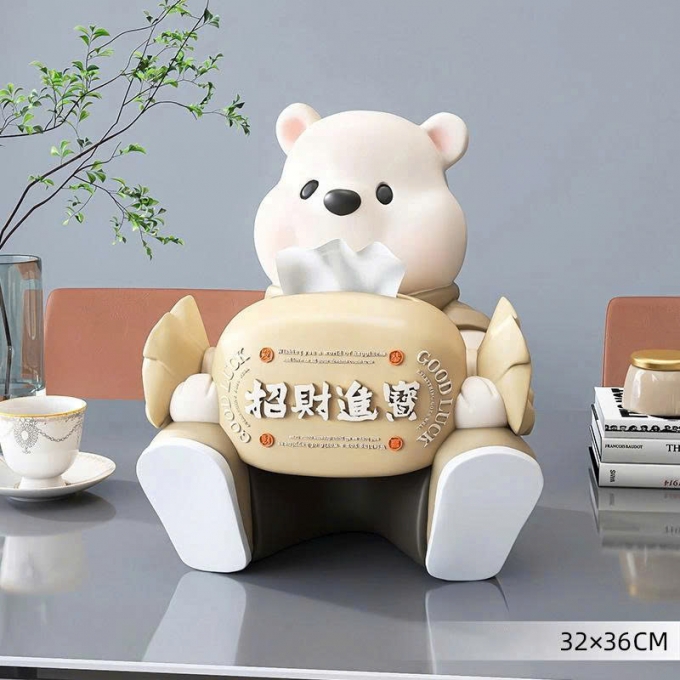 Hộp đựng giấy decor trang trí hình gấu dễ thương 049