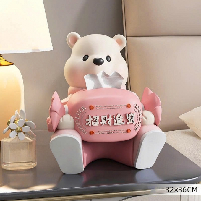 Hộp đựng giấy decor trang trí hình gấu dễ thương 049