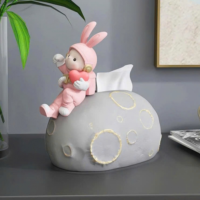 Hộp đựng khăn giấy decor hình bé thỏ 033