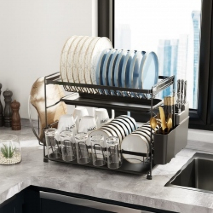 Kệ đựng chén bát 2 tầng nhỏ gọn tiện dụng 070