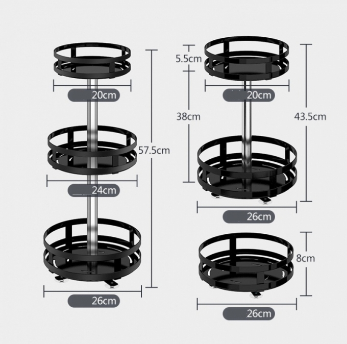 Kệ đựng đồ gia vị nhiều tầng xoay 360 độ đa năng 075
