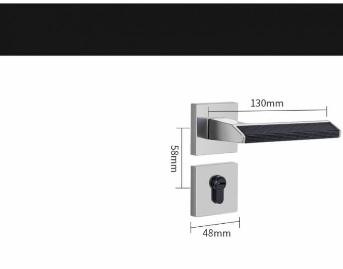 Khóa cửa tay gạt inox sáng bóng phối vân đen cao cấp 160