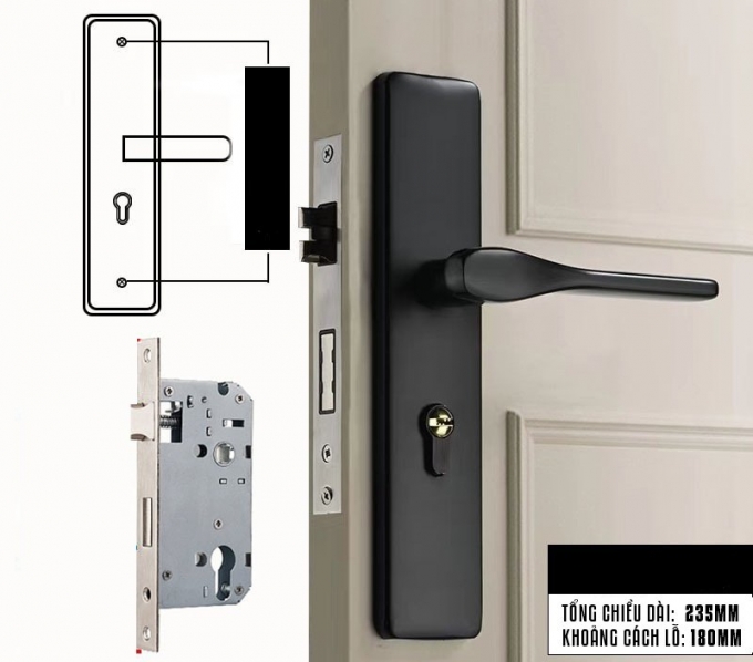 Khóa cửa tay gạt liền khối phong cách tối giản KCSP011