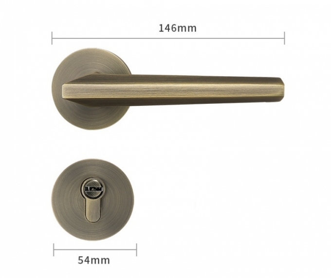 Khóa cửa tay gạt màu đồng mờ sang trọng cho cửa gỗ 161