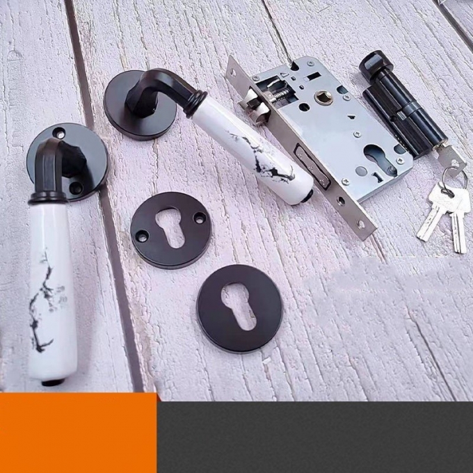 Khóa cửa tay gạt phân thể họa tiết loang màu tinh tế KCSP018