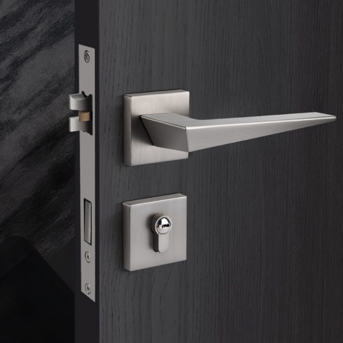 Khóa cửa tay gạt phong cách tối giản màu đen titan 159