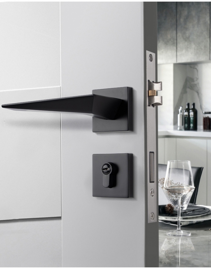 Khóa cửa tay gạt phong cách tối giản màu đen titan 159
