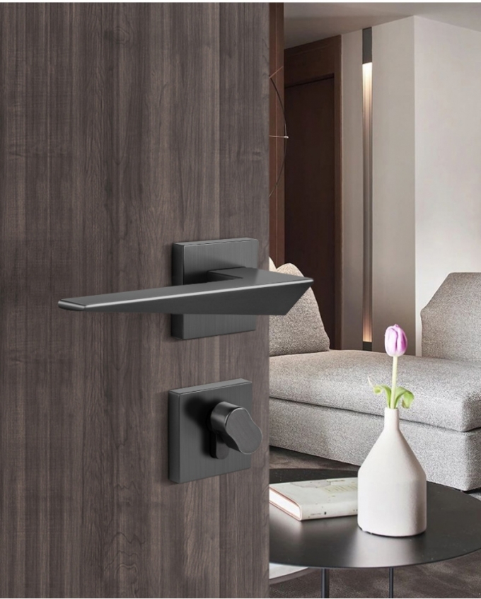 Khóa cửa tay gạt phong cách tối giản màu đen titan 159