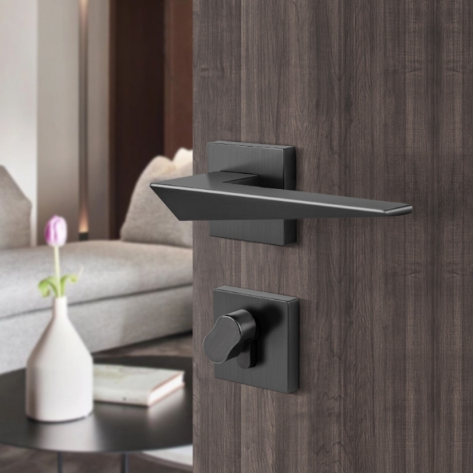 Khóa cửa tay gạt phong cách tối giản màu đen titan 159
