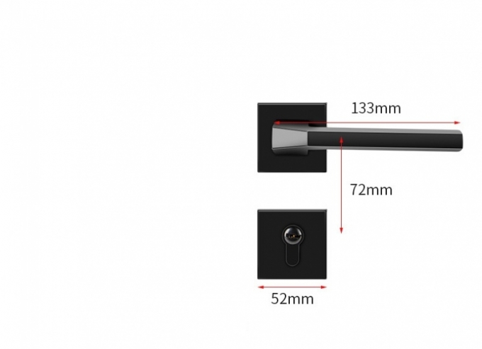 Khóa Cửa Tay Gạt Vuông Đen Mạnh Mẽ 152