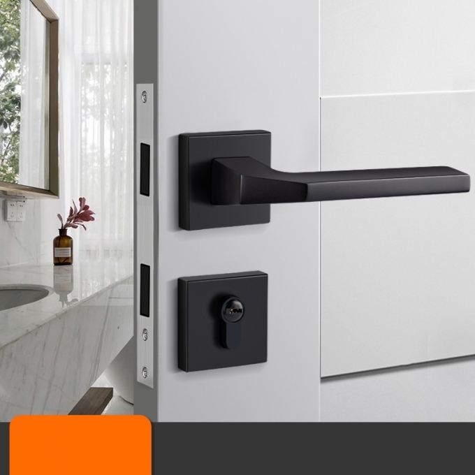 Khóa Cửa Tay Gạt Vuông Đen Mạnh Mẽ 152