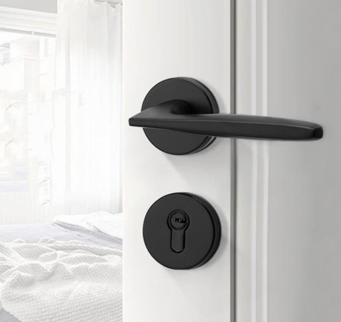 Khóa tay gạt cửa gỗ dáng thanh phong cách tối giản 144
